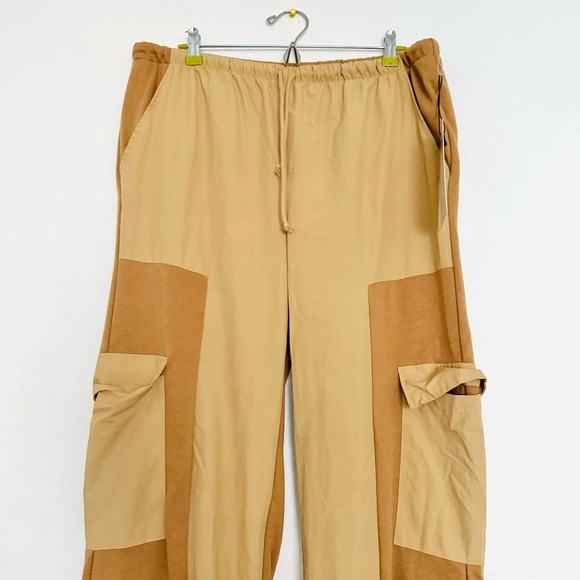 LOS ANGELES SIXTY-SIX Color Block Drawstring Legged Cargo Jogger Pants Size XL - Picture 2 of 12